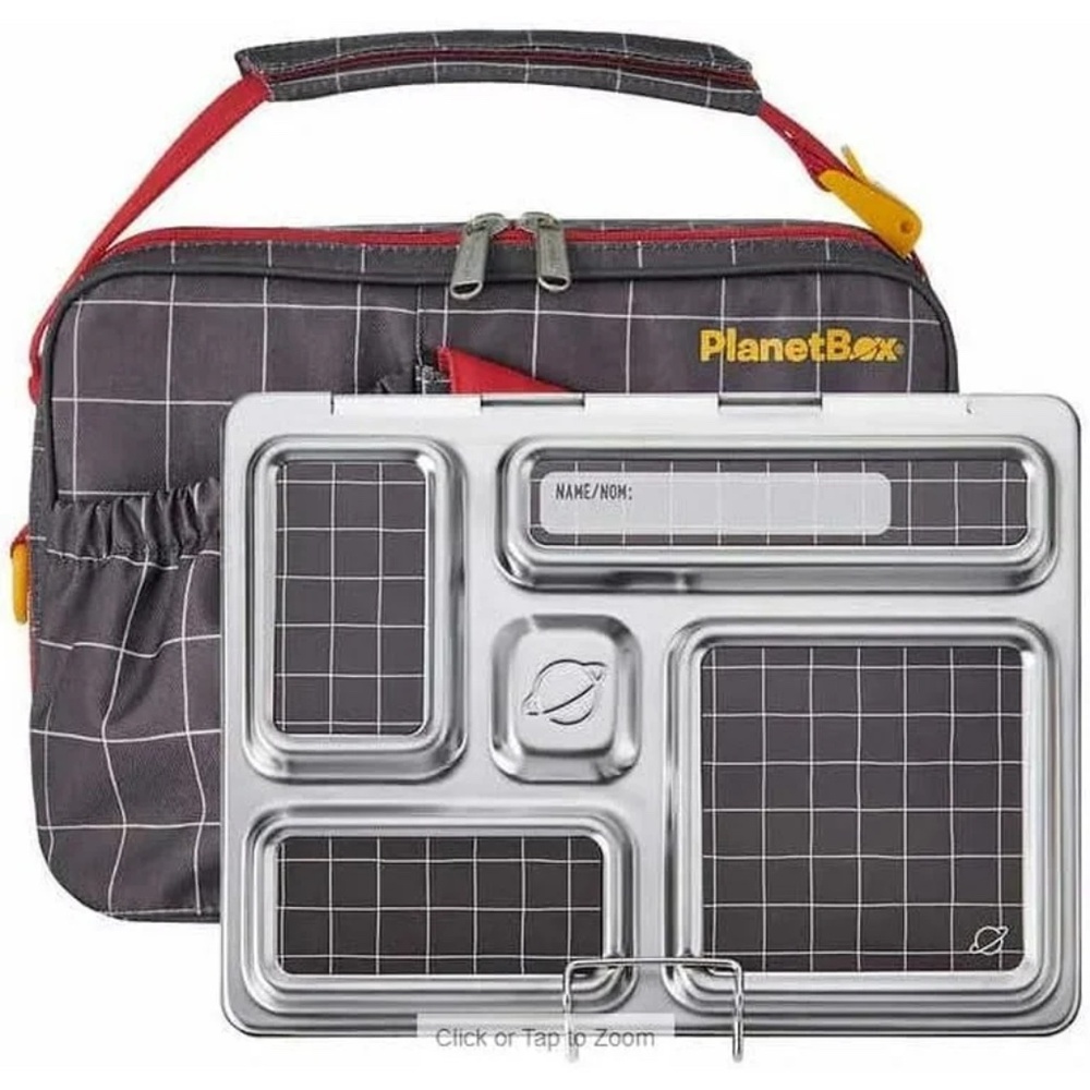 PlanetBox Stainless Steel Lunchbox with Black Carry Bag